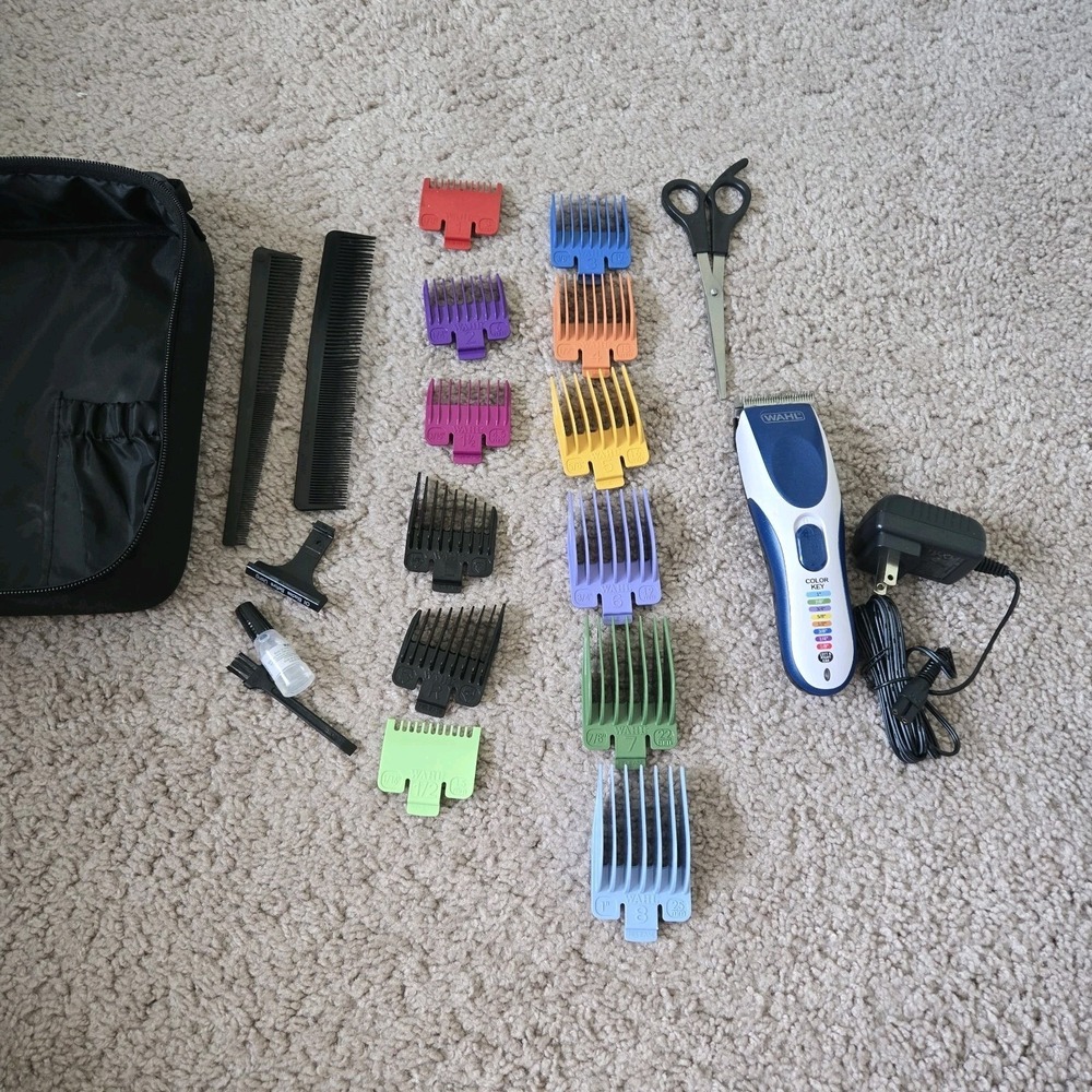 Wahl Color Pro Cordless Hair Clipper Trimmer Kit Rechargeable 9649 New In Case
